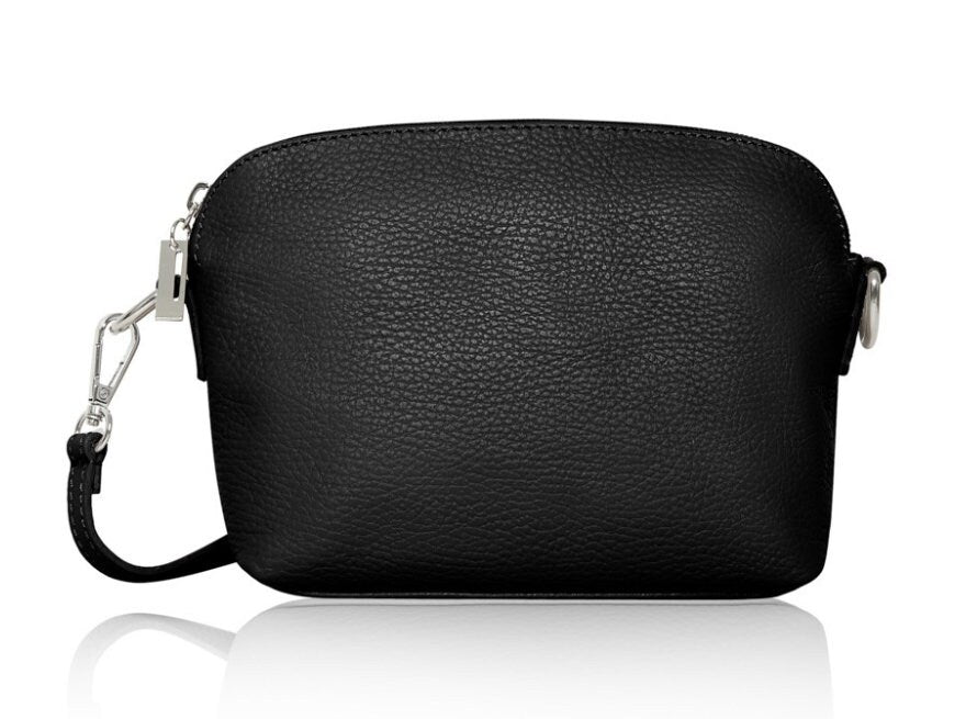 Leather Crossbody Bag With Strap & Silver Hardware, Simple Bag, Bridesmaid Bag, Leather Handbag, 3rd Anniversary Gift